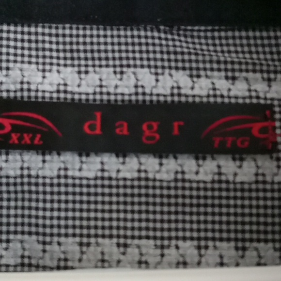 Dagr | Black White Striped Print Dress Shirt - Picture 4 of 8